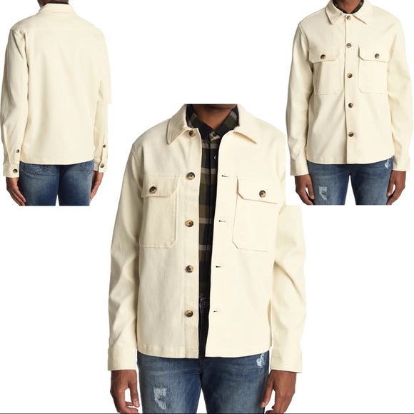 🆕 Michael Kors Bedford Corduroy Shirt Jacket Cream - Picture 1 of 5